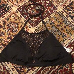 Black Mesh Bikini Top Sz M